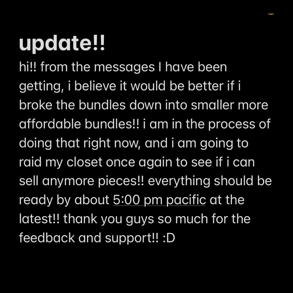 update on bundles!!